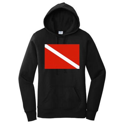 Diver Down Dive Flag Scuba Diving Flag Women's Pullover Hoodie