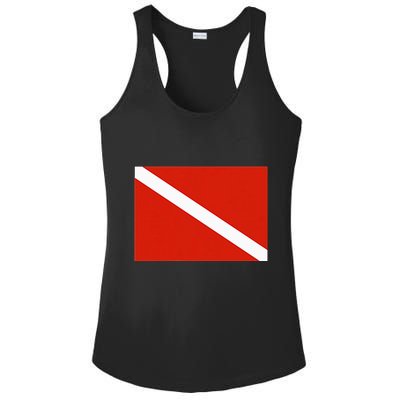 Diver Down Dive Flag Scuba Diving Flag Ladies PosiCharge Competitor Racerback Tank