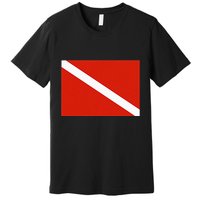 Diver Down Dive Flag Scuba Diving Flag Premium T-Shirt