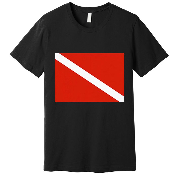 Diver Down Dive Flag Scuba Diving Flag Premium T-Shirt