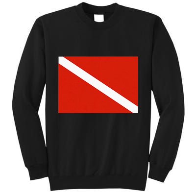 Diver Down Dive Flag Scuba Diving Flag Tall Sweatshirt