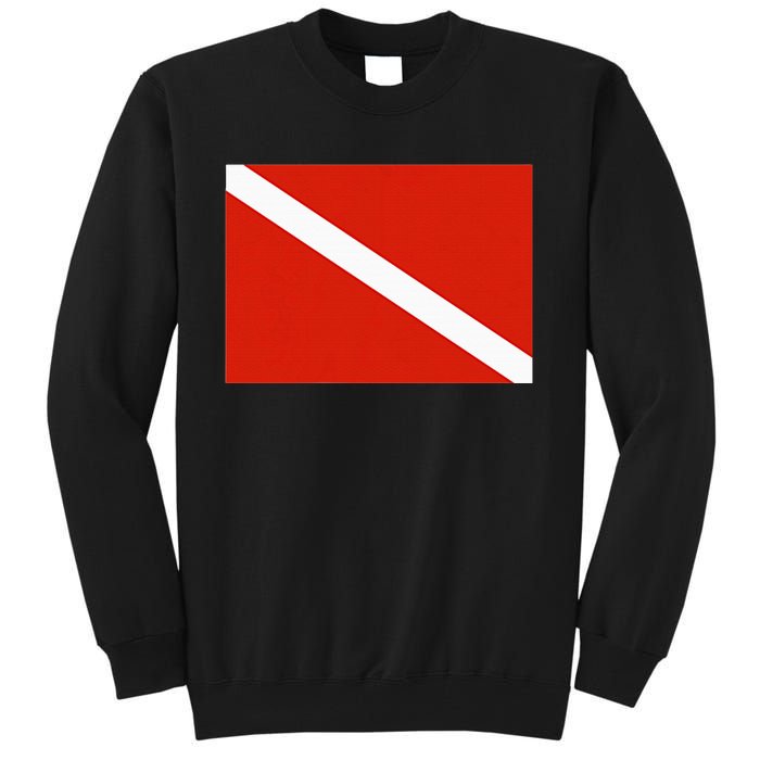 Diver Down Dive Flag Scuba Diving Flag Tall Sweatshirt