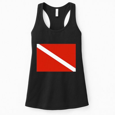 Diver Down Dive Flag Scuba Diving Flag Womens Tank Top