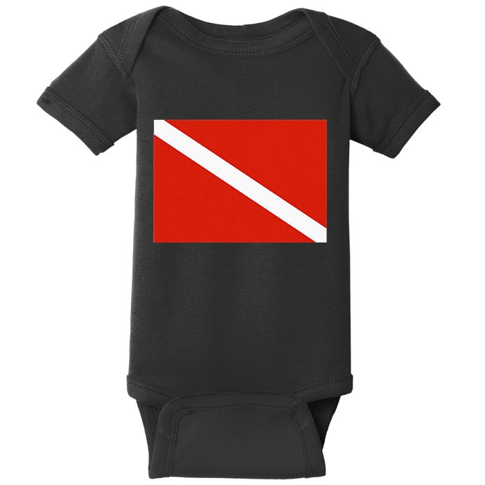 Diver Down Dive Flag Scuba Diving Flag Baby Bodysuit