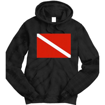 Diver Down Dive Flag Scuba Diving Flag Tie Dye Hoodie