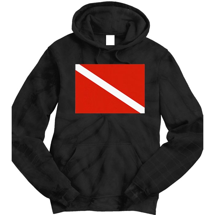 Diver Down Dive Flag Scuba Diving Flag Tie Dye Hoodie