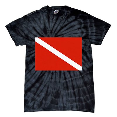 Diver Down Dive Flag Scuba Diving Flag Tie-Dye T-Shirt