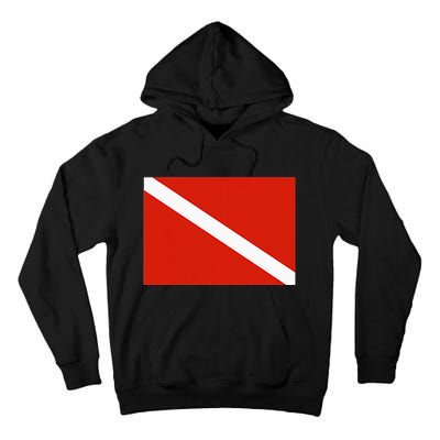 Diver Down Dive Flag Scuba Diving Flag Tall Hoodie