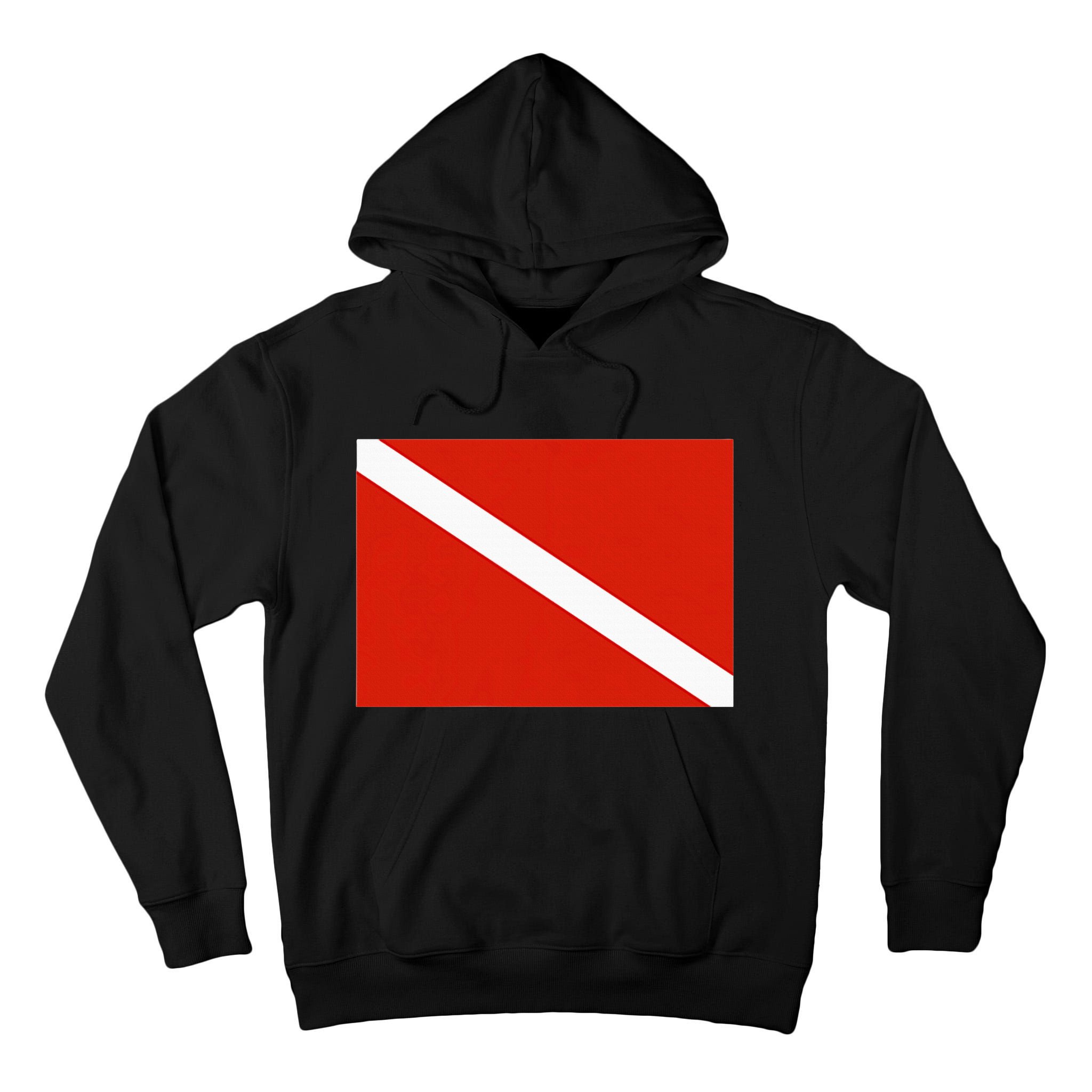 Diver Down Dive Flag Scuba Diving Flag Tall Hoodie