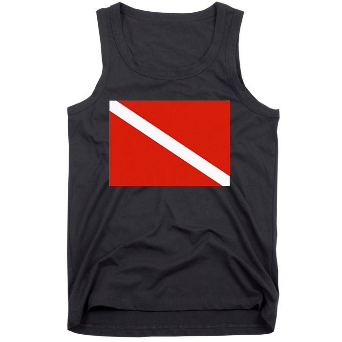 Diver Down Dive Flag Scuba Diving Flag Tank Top