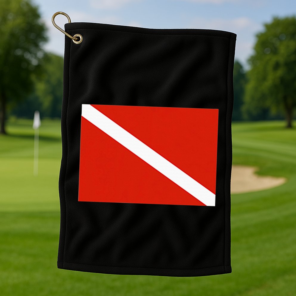 Diver Down Dive Flag Scuba Diving Flag Golf Towel