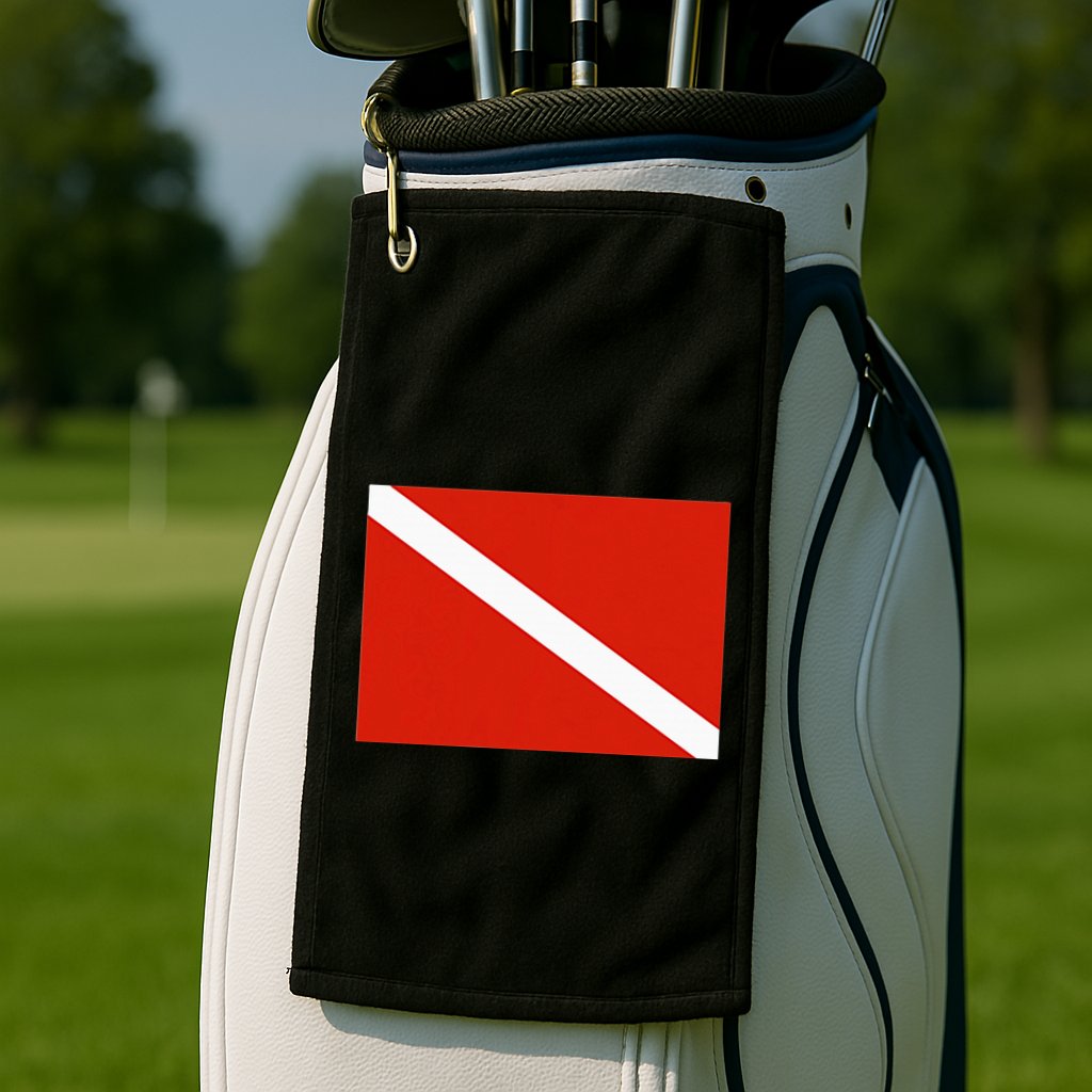 Diver Down Dive Flag Scuba Diving Flag Golf Towel