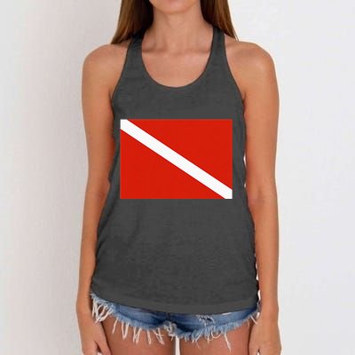 Diver Down Dive Flag Scuba Diving Flag Women's Knotted Racerback Tank