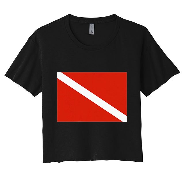 Diver Down Dive Flag Scuba Diving Flag Crop Top