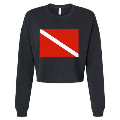 Diver Down Dive Flag Scuba Diving Flag Cropped Pullover Crew