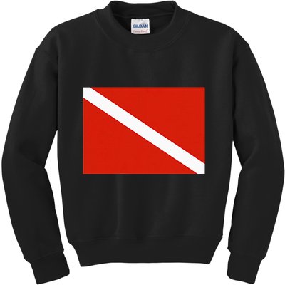 Diver Down Dive Flag Scuba Diving Flag Kids Sweatshirt