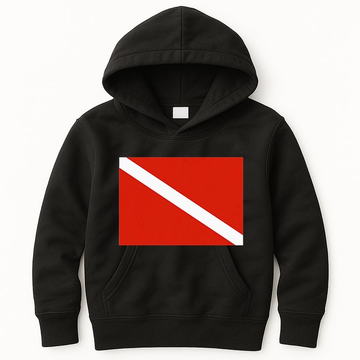 Diver Down Dive Flag Scuba Diving Flag Kids Hoodie