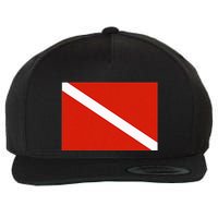 Diver Down Dive Flag Scuba Diving Flag Wool Snapback Cap
