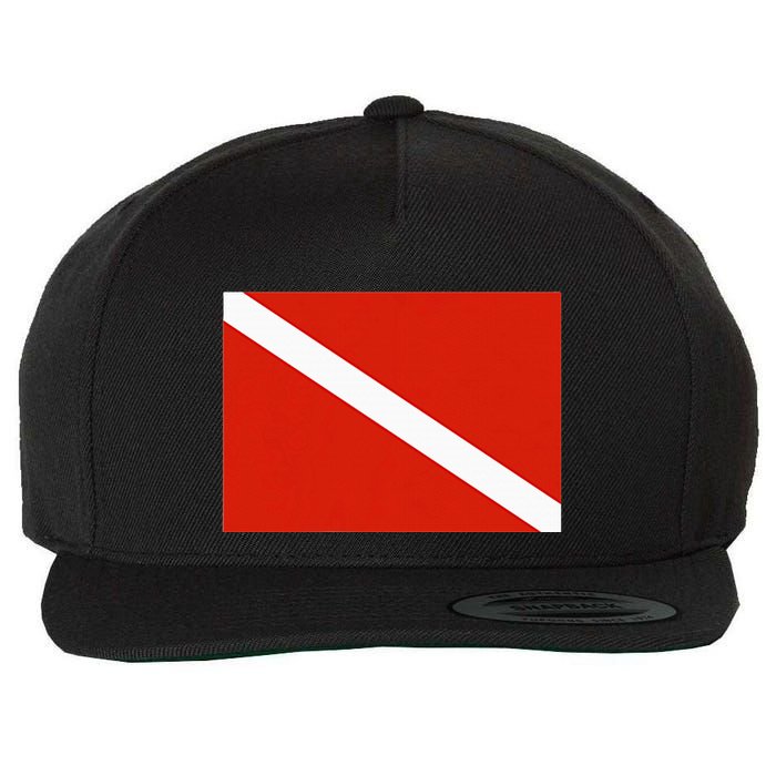 Diver Down Dive Flag Scuba Diving Flag Wool Snapback Cap