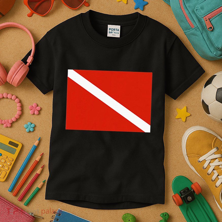 Diver Down Dive Flag Scuba Diving Flag Kids T-Shirt