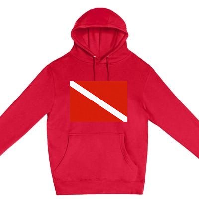 Diver Down Dive Flag Scuba Diving Flag Premium Pullover Hoodie