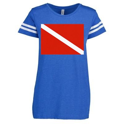 Diver Down Dive Flag Scuba Diving Flag Enza Ladies Jersey Football T-Shirt