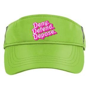 Deny Defend Depose Hot Pi Nk Doll Logo Luigi Mangione Adult Drive Performance Visor