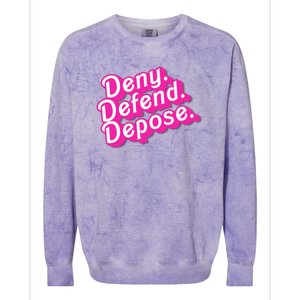 Deny Defend Depose Hot Pi Nk Doll Logo Luigi Mangione Colorblast Crewneck Sweatshirt