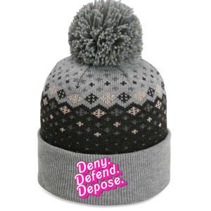 Deny Defend Depose Hot Pi Nk Doll Logo Luigi Mangione The Baniff Cuffed Pom Beanie