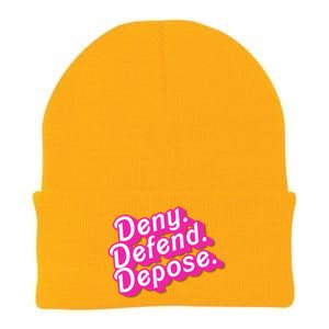 Deny Defend Depose Hot Pi Nk Doll Logo Luigi Mangione Knit Cap Winter Beanie