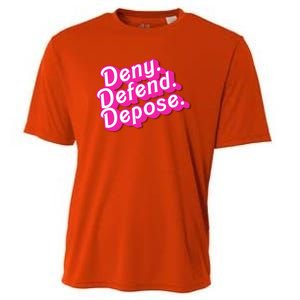 Deny Defend Depose Hot Pi Nk Doll Logo Luigi Mangione Cooling Performance Crew T-Shirt