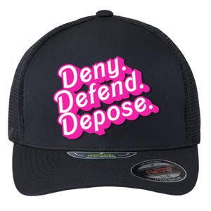 Deny Defend Depose Hot Pi Nk Doll Logo Luigi Mangione Flexfit Unipanel Trucker Cap