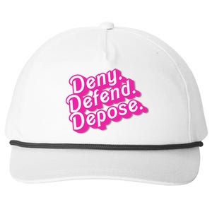 Deny Defend Depose Hot Pi Nk Doll Logo Luigi Mangione Snapback Five-Panel Rope Hat