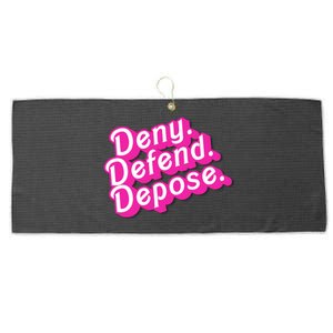 Deny Defend Depose Hot Pi Nk Doll Logo Luigi Mangione Large Microfiber Waffle Golf Towel