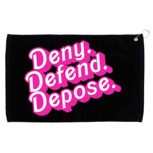 Deny Defend Depose Hot Pi Nk Doll Logo Luigi Mangione Grommeted Golf Towel