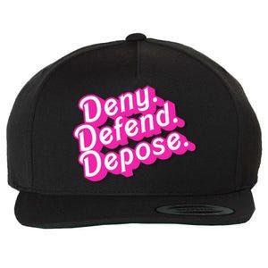 Deny Defend Depose Hot Pi Nk Doll Logo Luigi Mangione Wool Snapback Cap