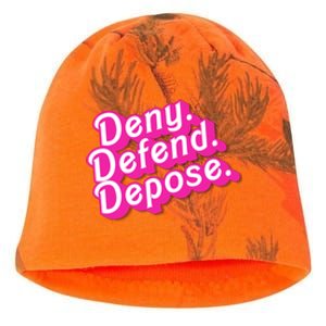 Deny Defend Depose Hot Pi Nk Doll Logo Luigi Mangione Kati - Camo Knit Beanie