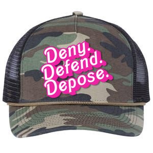 Deny Defend Depose Hot Pi Nk Doll Logo Luigi Mangione Retro Rope Trucker Hat Cap