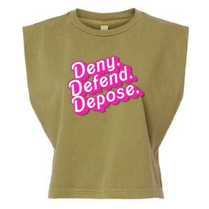 Deny Defend Depose Hot Pi Nk Doll Logo Luigi Mangione Garment-Dyed Women's Muscle Tee