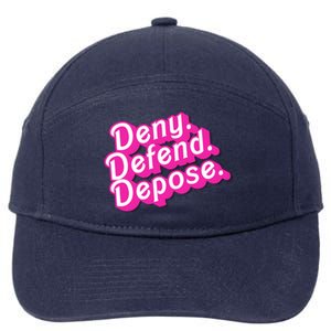 Deny Defend Depose Hot Pi Nk Doll Logo Luigi Mangione 7-Panel Snapback Hat