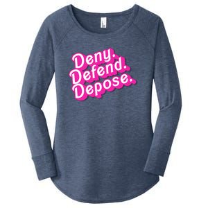 Deny Defend Depose Hot Pi Nk Doll Logo Luigi Mangione Women's Perfect Tri Tunic Long Sleeve Shirt