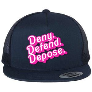 Deny Defend Depose Hot Pi Nk Doll Logo Luigi Mangione Flat Bill Trucker Hat