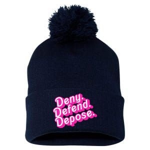 Deny Defend Depose Hot Pi Nk Doll Logo Luigi Mangione Pom Pom 12in Knit Beanie