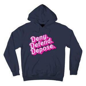 Deny Defend Depose Hot Pi Nk Doll Logo Luigi Mangione Tall Hoodie