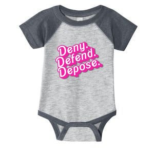 Deny Defend Depose Hot Pi Nk Doll Logo Luigi Mangione Infant Baby Jersey Bodysuit