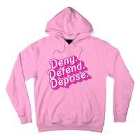 Deny Defend Depose Hot Pi Nk Doll Logo Luigi Mangione Hoodie