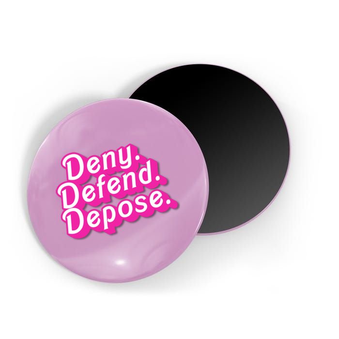 Deny Defend Depose Hot Pi Nk Doll Logo Luigi Mangione Magnet