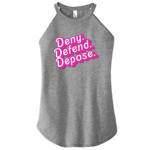 Deny Defend Depose Hot Pi Nk Doll Logo Luigi Mangione Women's Perfect Tri Rocker Tank