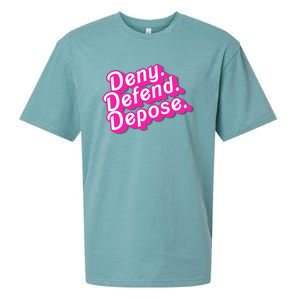 Deny Defend Depose Hot Pi Nk Doll Logo Luigi Mangione Sueded Cloud Jersey T-Shirt