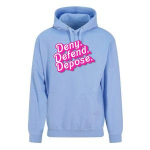 Deny Defend Depose Hot Pi Nk Doll Logo Luigi Mangione Unisex Surf Hoodie